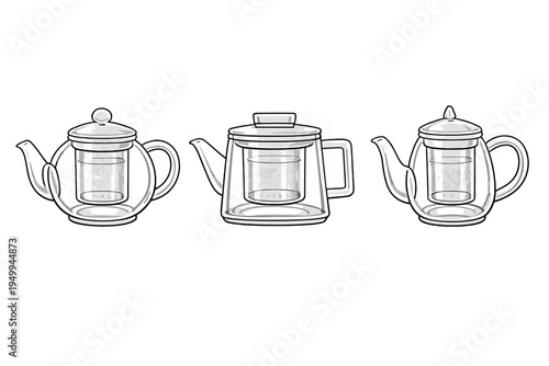 A set of three vector illustrations featuring different styles of