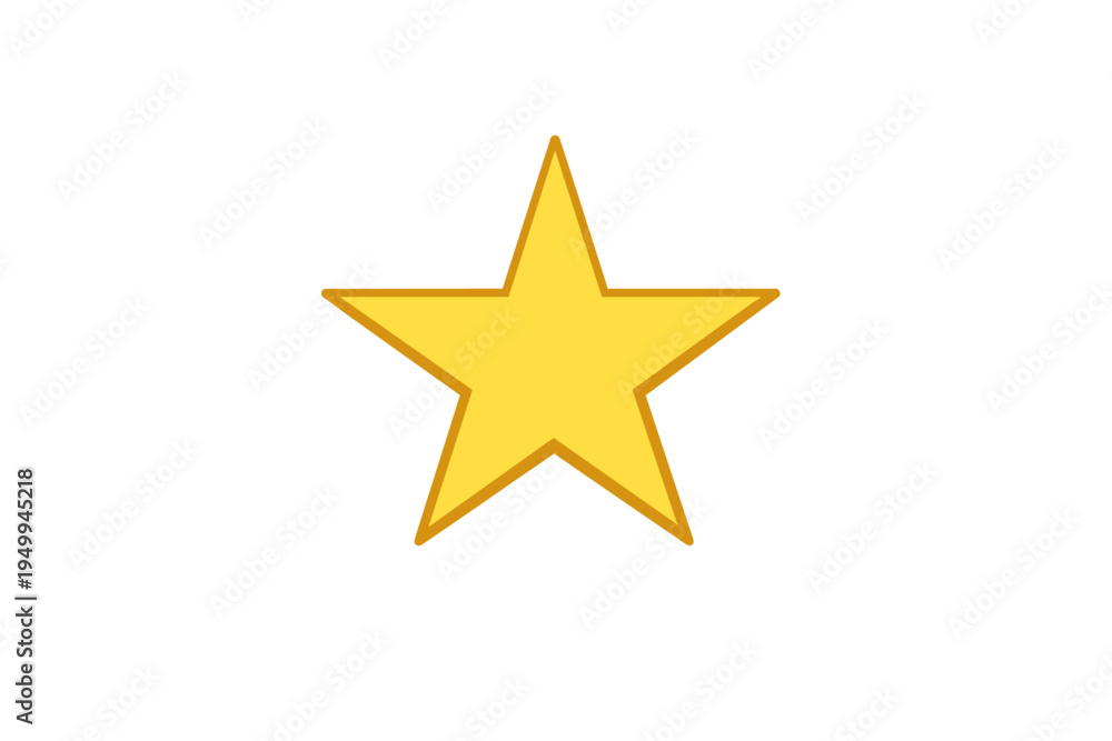 Obraz premium A single five-pointed gold star icon with a subtle gradient and a