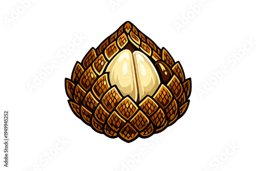 A stylized vector illustration of a salak fruit, also known as snake