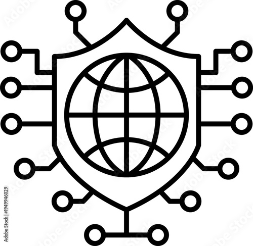 Cybersecurity icon. Data protection. Cyber security symbol. Secured network icon collection. Vector illustration, PNG