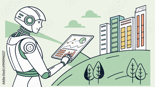 Future Green Technology and Smart AI Robotics for Sustainable Environment Illustration