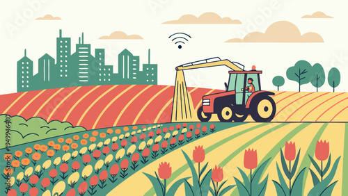 Future Green Technology and Smart AI Robotics for Sustainable Environment Illustration