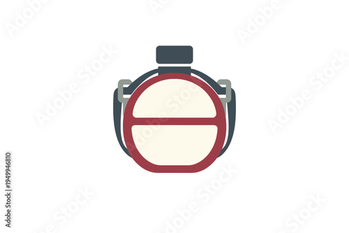 Minimalist vector icon of a classic outdoor water canteen featuring a