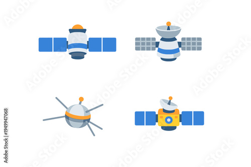 A collection of four flat vector icons representing different types