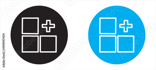 layout grid add icon. grid menu icon sign.