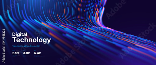 Digital Ecosystem Visualization Highlighting AI Integration, Data Streamlines, and Smart Network Connections in a Futuristic Layout. Digital Business Transformation Vector Background.