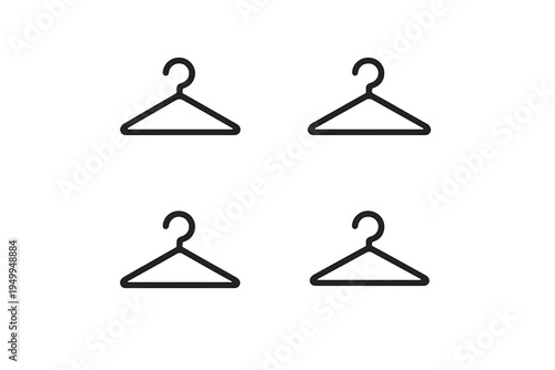 This vector illustration features a collection of four simple black