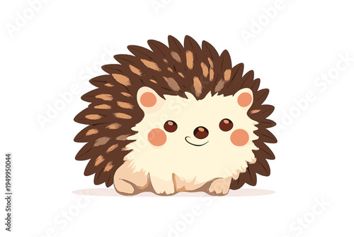 A cute cartoon hedgehog illustration isolated on a white background