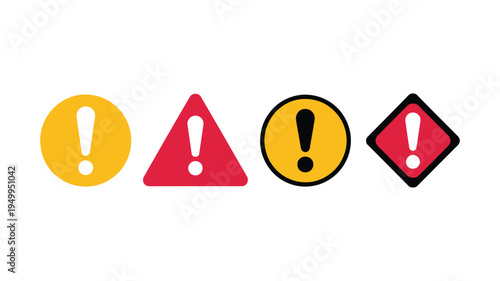 Caution signs, danger and warning symbols collection, vector icons representing alerts, hazards, and safety notifications, minimal and bold design suitable for industrial road and occupational