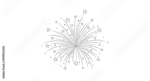 Vector firework illustration with stars and sparks