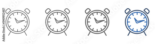 
outline icon set clock with time design