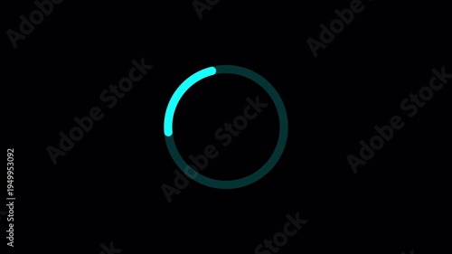 Loading circle animation, Animation spinning load icon with alpha layer transparent background, waiting for download.	