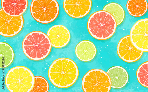 輪切りシトラスの背景_横