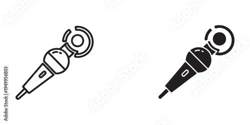 Vector illustration of two earbuds in black and white on for music lovers