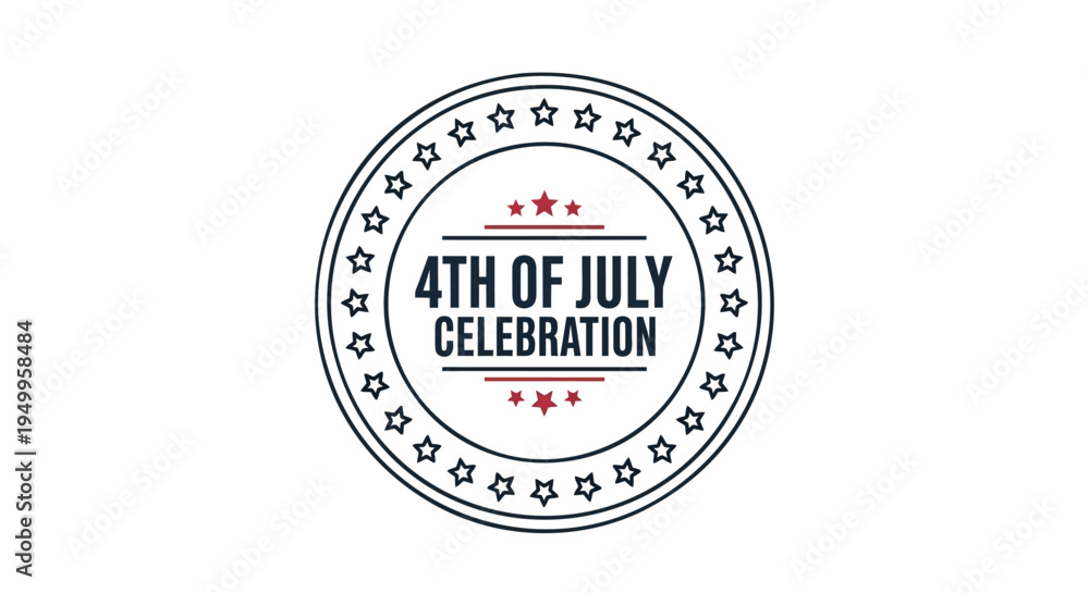 Obraz premium 4th of July Celebration Vector Stamp Icon