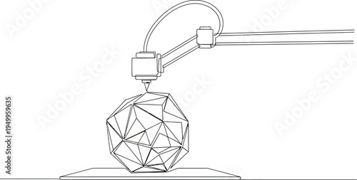 3D Printer Creating Geometric Object