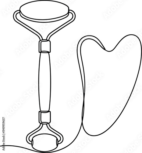 Face Roller and Heart-Shaped Cord Illustration