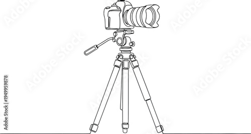 Camera on Tripod, Photography Equipment