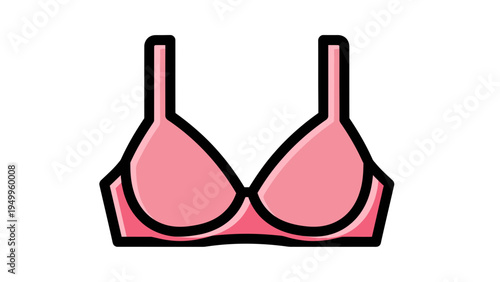 Pink Bra Vector Illustration Graphic Design, Simple Icon for Fashion and Lingerie Concepts, Clean and Modern Style