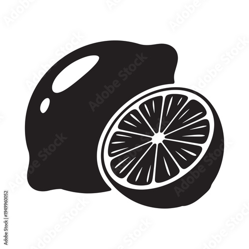 A graphic illustration of a whole lime and a sliced lime segment