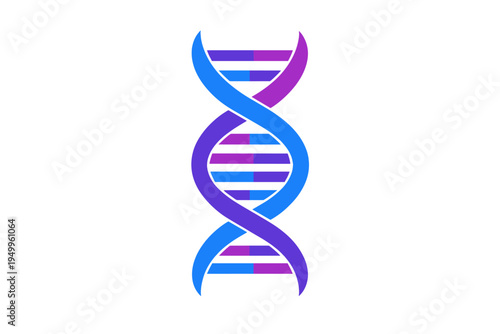 A stylized vector illustration of a DNA double helix structure