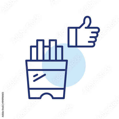 French fries and like. Fast food order approval, satisfaction and positive customer feedback. Pixel perfect, editable stroke vector icon