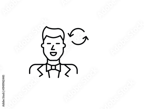 Groom and renew arrows. Wedding update, marriage data or status refreshed. Pixel perfect, editable stroke vector icon