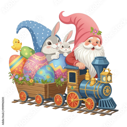 The Easter Express: Gnomes and Bunnies Delivering Holiday Cheer