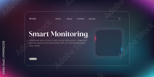 Smart Monitoring Website: Capturing the essence of a futuristic webpage design, the interface reflects cutting-edge technology, user-centric design.