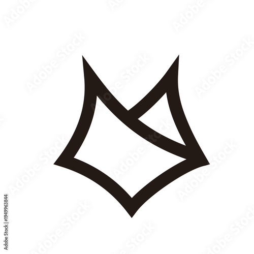 Abstract Geometric Fox Head Logo Design in Black and White