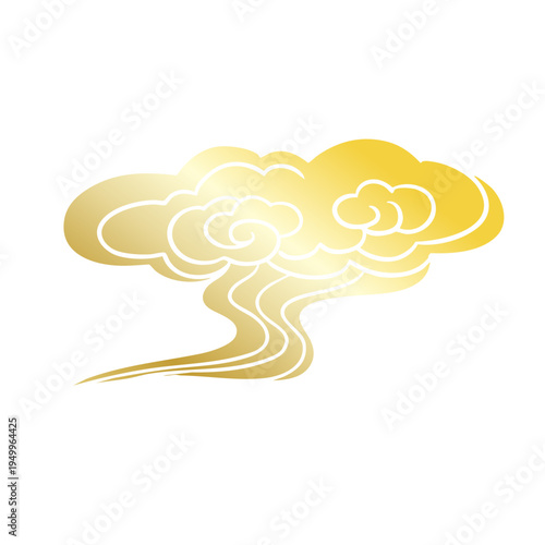 Chinese retro gold auspicious cloud decorative pattern