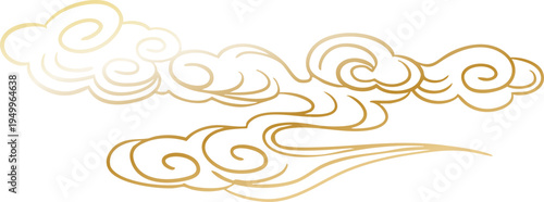 Chinese retro gold auspicious cloud decorative pattern