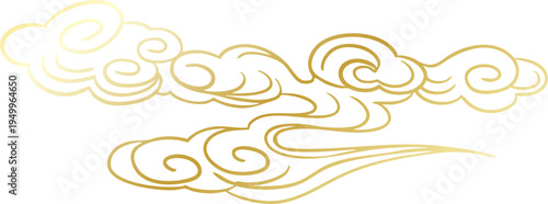 Chinese retro gold auspicious cloud decorative pattern