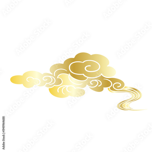 Chinese retro gold auspicious cloud decorative pattern