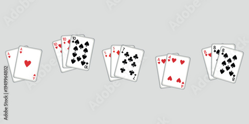 Playing Cards Hand Set Vector Illustration