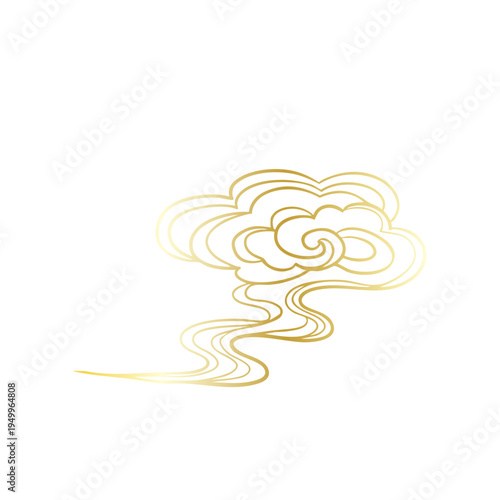 Chinese retro gold auspicious cloud decorative pattern