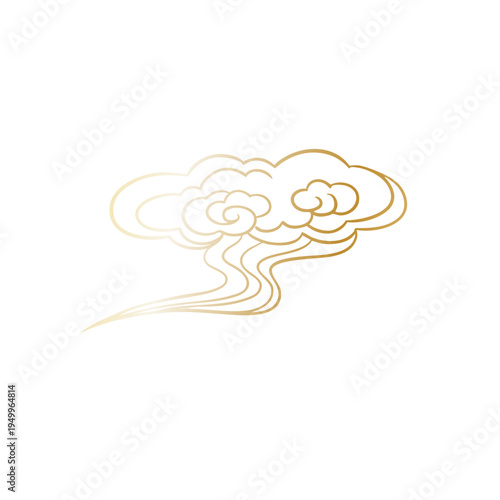 Chinese retro gold auspicious cloud decorative pattern