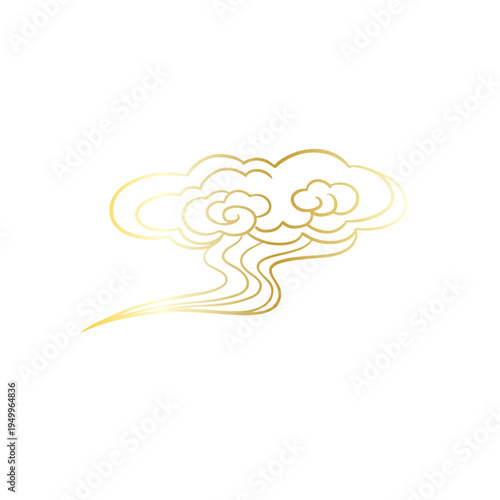 Chinese retro gold auspicious cloud decorative pattern