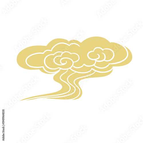 Chinese retro gold auspicious cloud decorative pattern