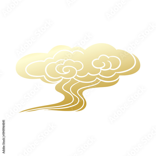 Chinese retro gold auspicious cloud decorative pattern