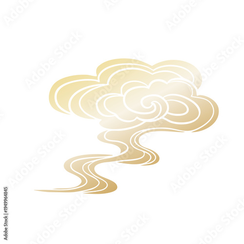 Chinese retro gold auspicious cloud decorative pattern