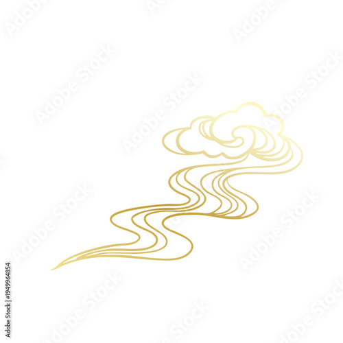 Chinese retro gold auspicious cloud decorative pattern