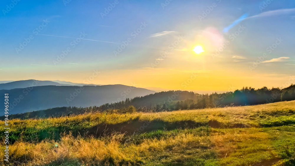 Fototapeta premium Afternoon in the Beskid Mountains.