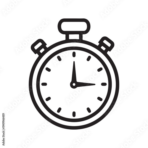 Black and white stopwatch with two buttons on time clock