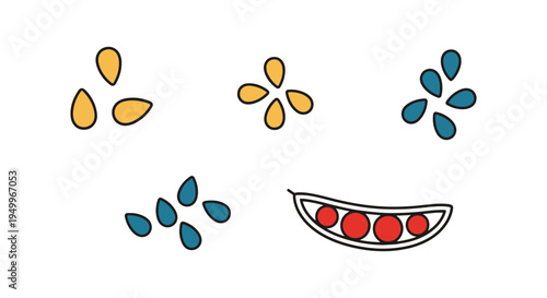 Organic Sesame Seeds Line art clean contemporary abstract illustration