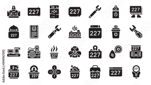 Collection of diverse icons representing various professions and activities