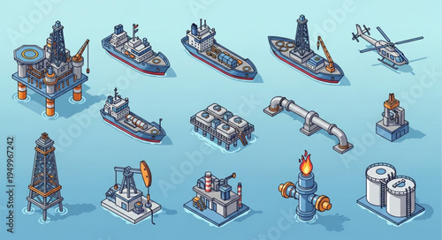 Isometric Oil and Gas Industry Assets Collection.