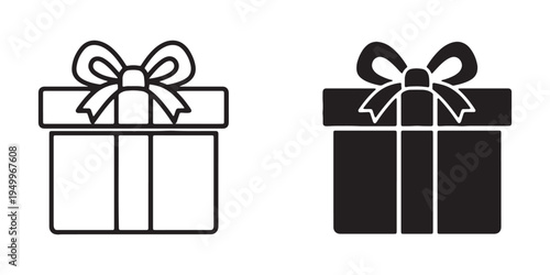 Vector illustration of two gift boxes with bows