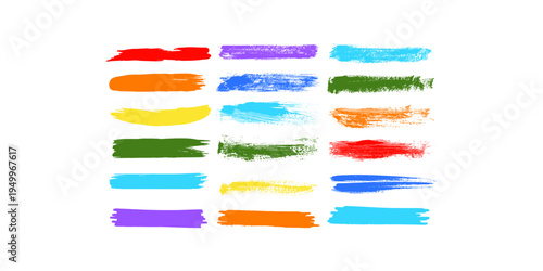 Rainbow Watercolor Brush Smears, vector illustration