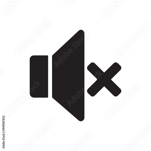 Black speaker with a cross indicating muted sound volume